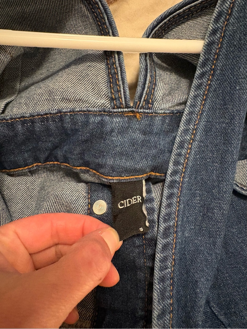 Cider Dark Blue Denim Button-Front Midi Dress NWT - Picture 4 of 5